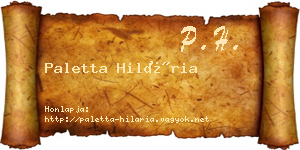 Paletta Hilária névjegykártya