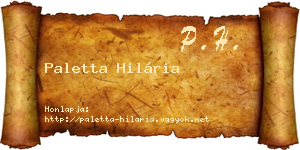 Paletta Hilária névjegykártya